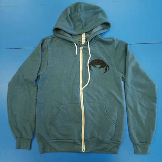 Blemished - Crabby Beach Zip-Up Hoodie - Heather Deep Teal