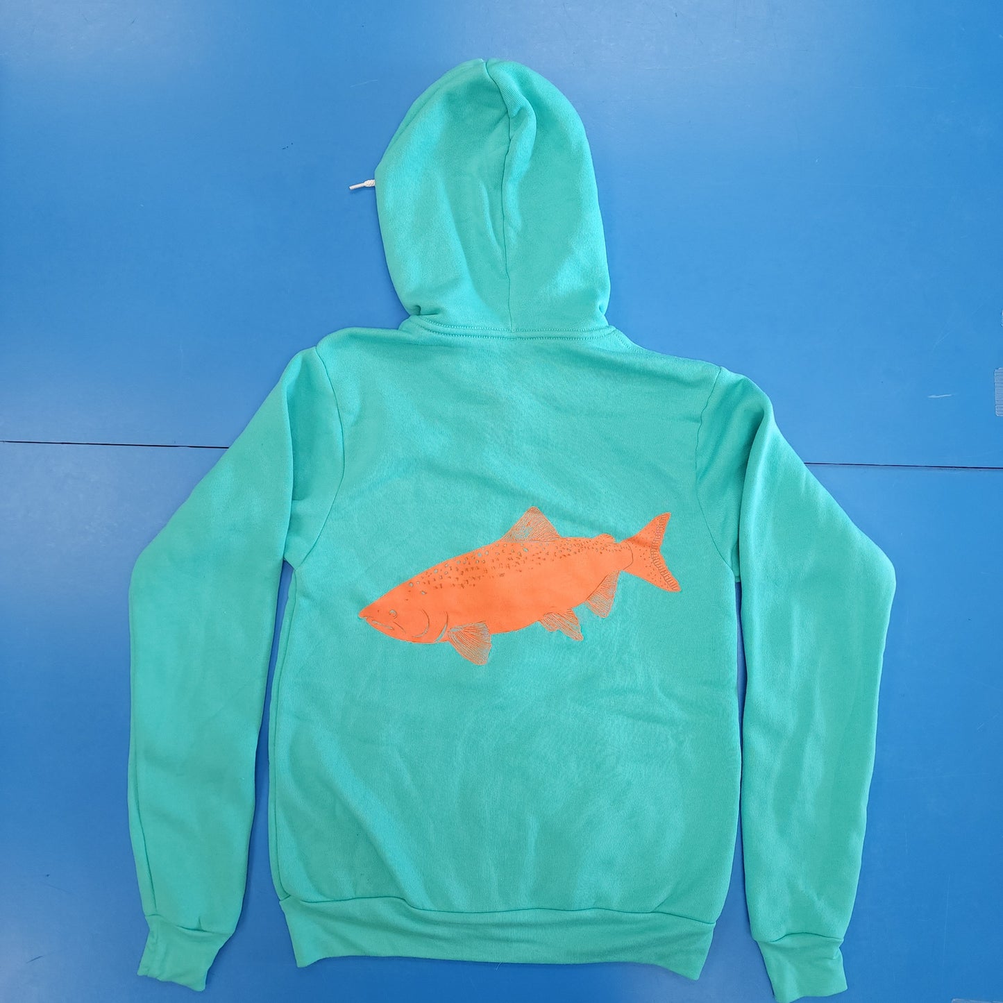 Blemished - Salmon Fish Zip-Up Hoodie Teal