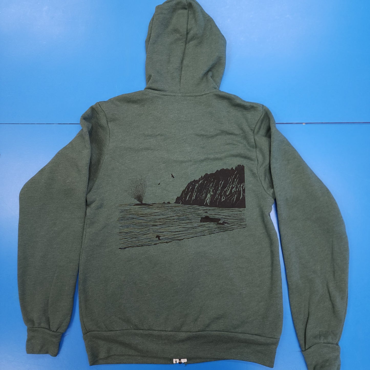 Blemished - Whale Sighting Zip-Up Hoodie - Heather Forest