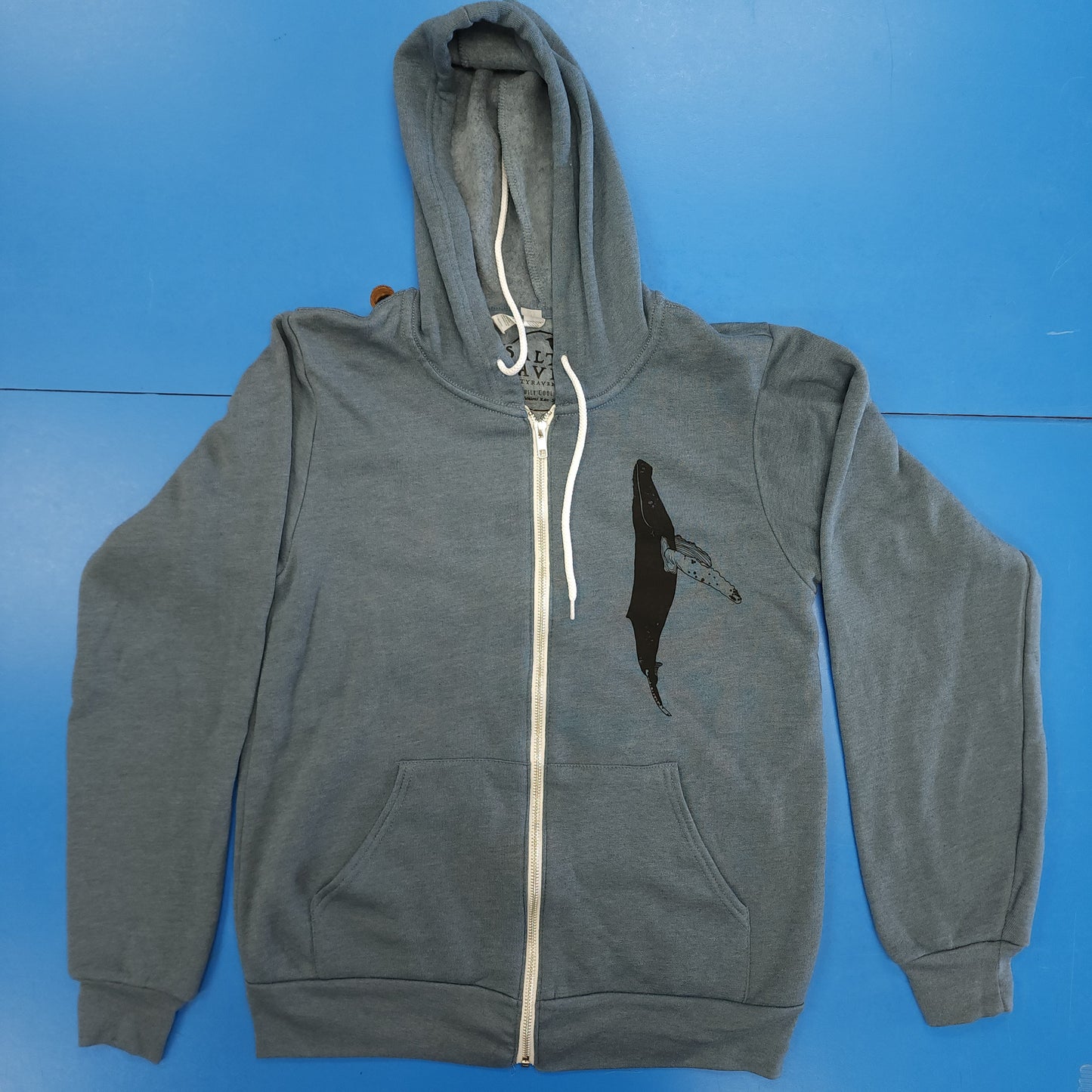 Blemished - Whale's Tail Zip-Up Hoodie - Heather Slate