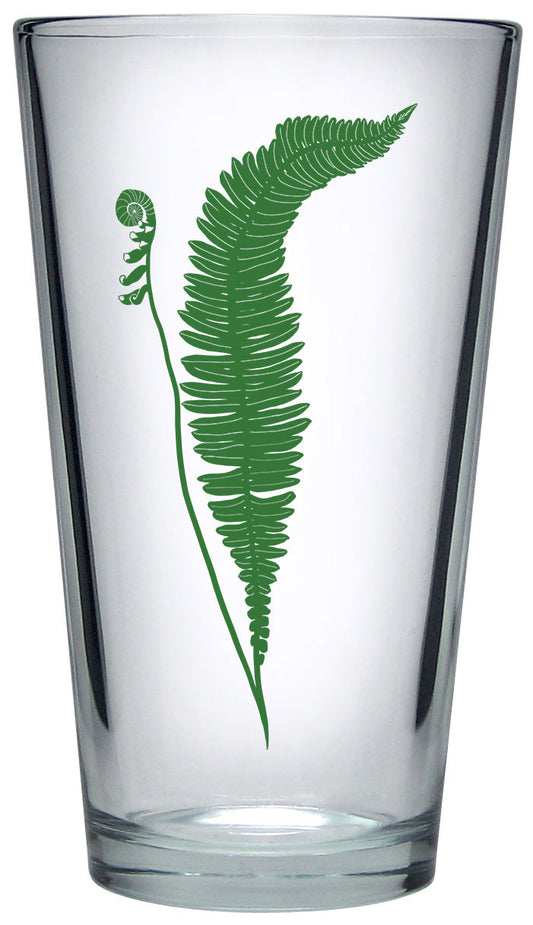 Green Fern Pint Glasses - Botanical Series