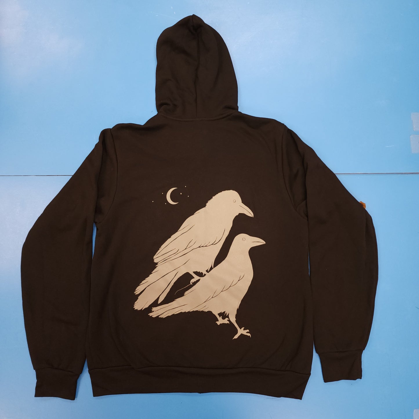 Celestial Raven Ultra Soft Zip Up Hoodie - Unisex Black