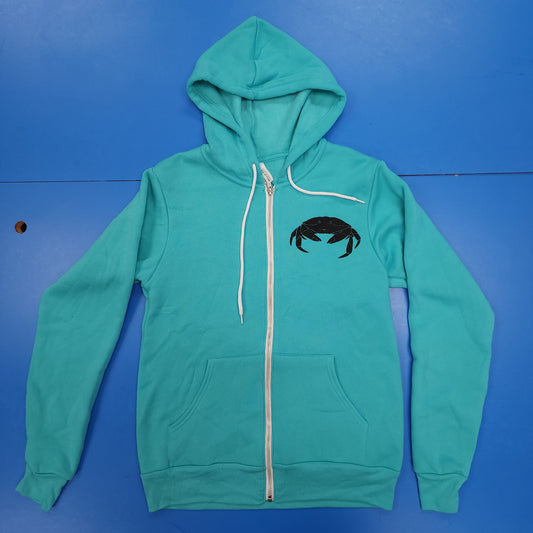 Blemished - Crabby Beach Zip-Up Hoodie Teal