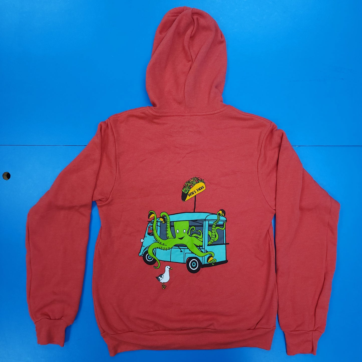 Blemished -Octo's Tacos Zip-Up Hoodie Heather Red