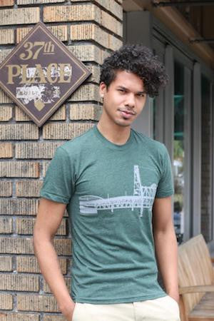 Portland Bridges T-Shirt - Unisex Heather Forest