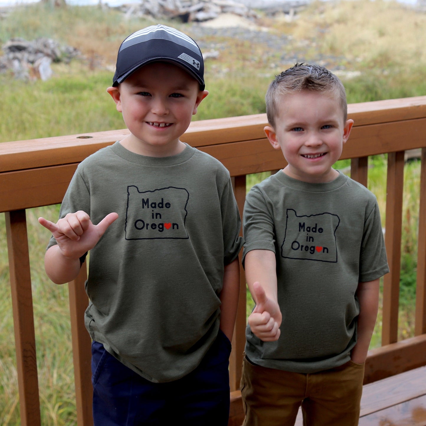 Made In Oregon T-Shirt - Youth Military Green