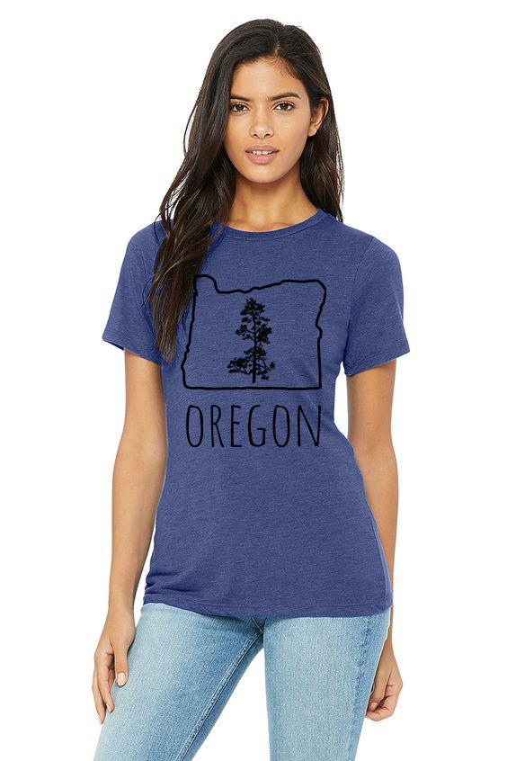 Oregon Pine T-Shirt - Women's True Royal Tri-Blend