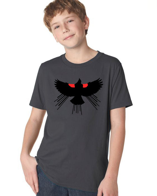 Red Winged Blackbird T-Shirt - Toddler Charcoal