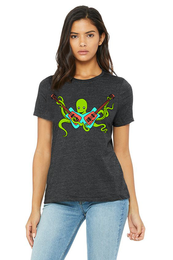 Octo Rocks Out T-Shirt - Womens Dark Gray Heather