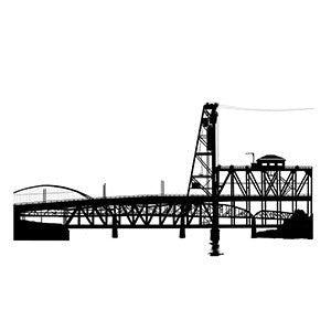 Portland Bridges T-Shirt - Unisex Dark Heather Gray